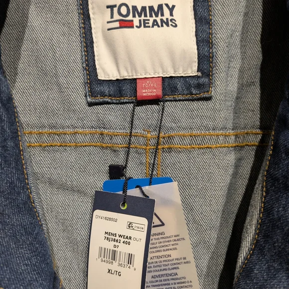 Tommy Hilfiger  Blue Denim Jacket XL NWT - Picture 3 of 7